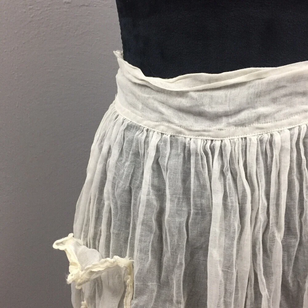 Vintage Sheer Pink Floral Handmade Apron Applique